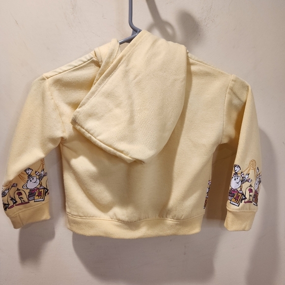 Disney Bella Beauty and The Beast Yellow Hooded zip up sweater size 3T - Picture 8 of 10